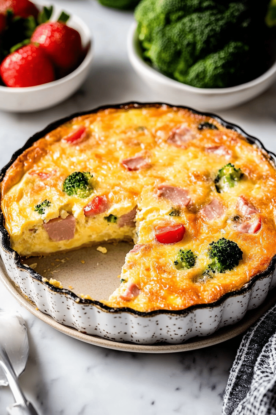 crustless ham cheese quiche