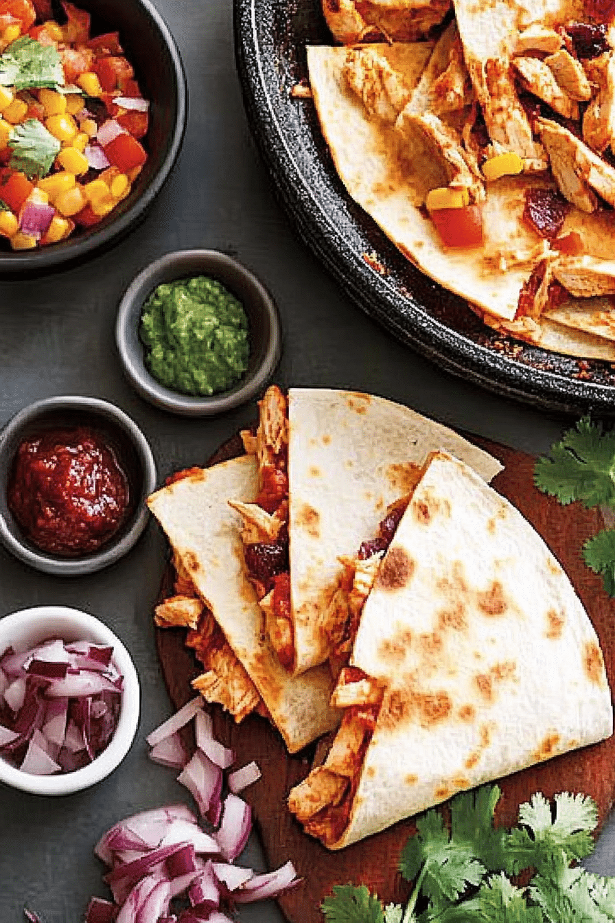 grilled chicken quesadillas
