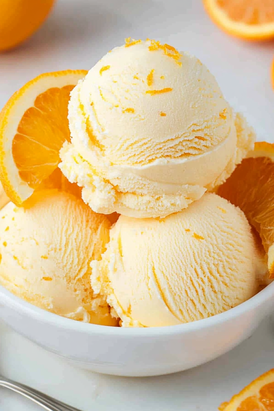 no-churn orange ice cream