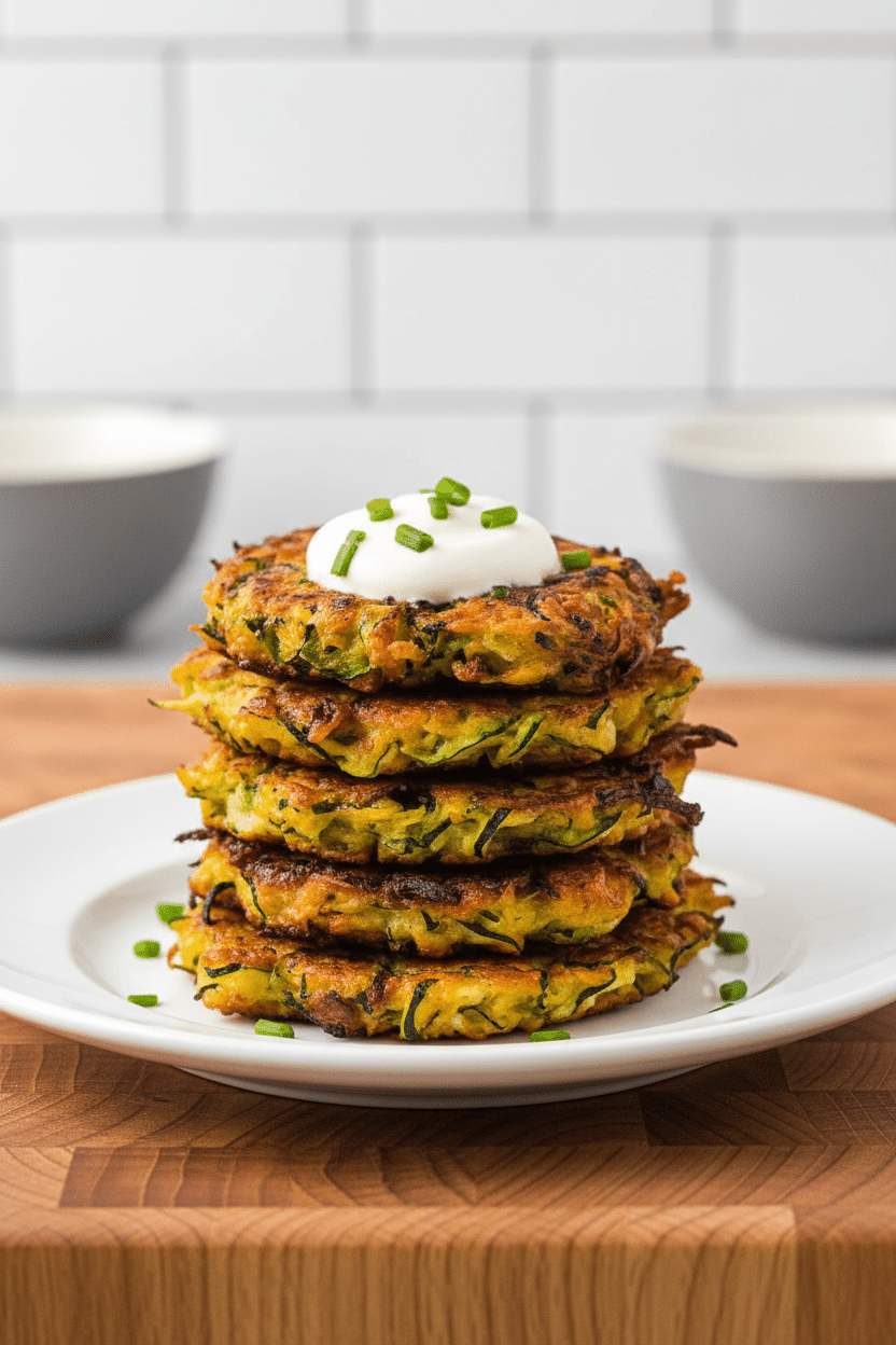 Air Fryer Zucchini Fritters final dish beautifully presented and ready to serve