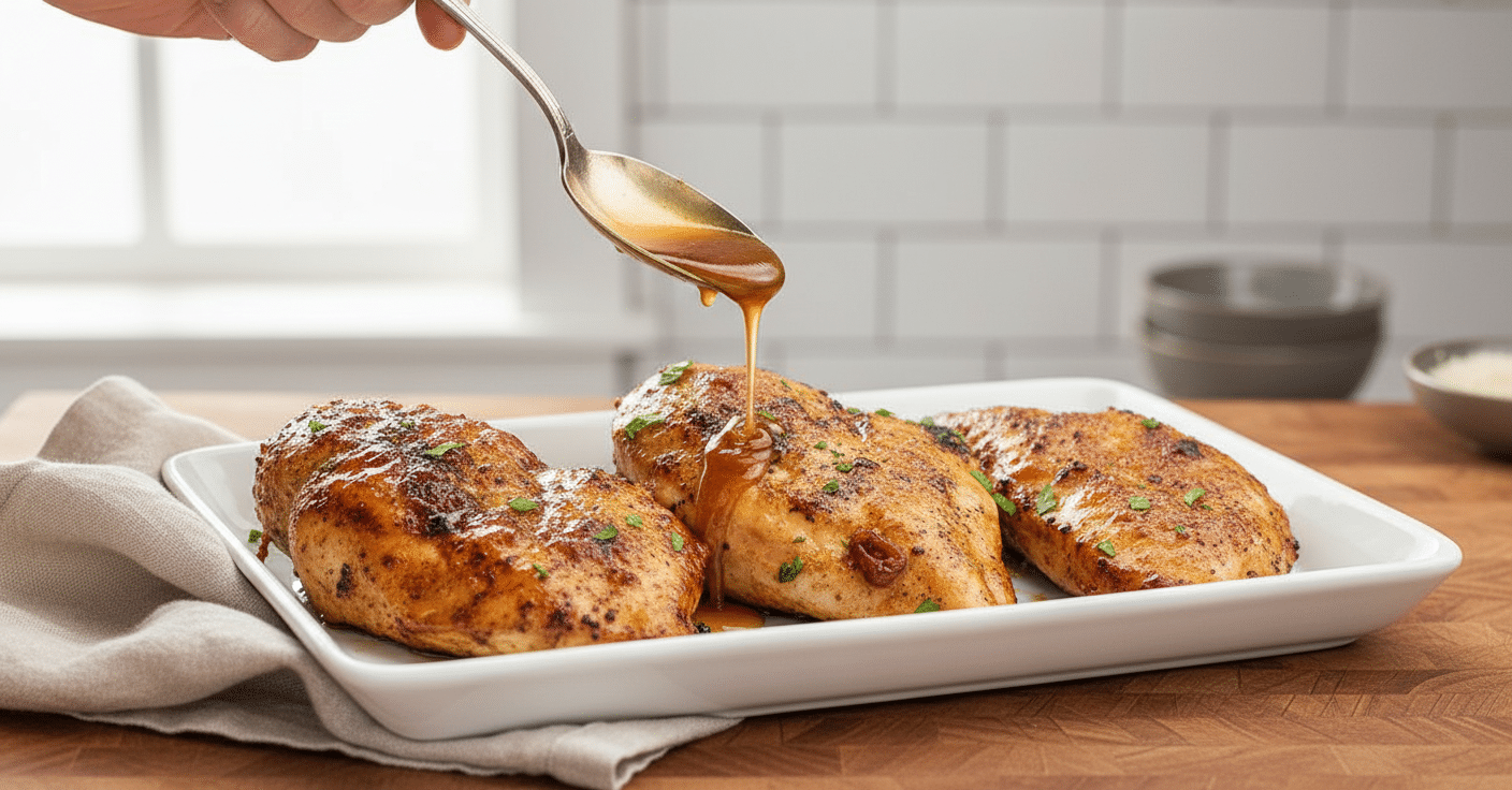 Garlic Brown Sugar Chicken slice on plate showing perfect texture and swirl pattern
