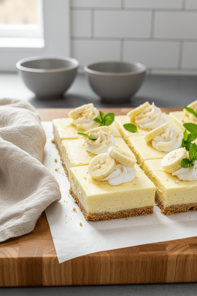 Banana Pudding Bars final dish beautifully presented and ready to serve