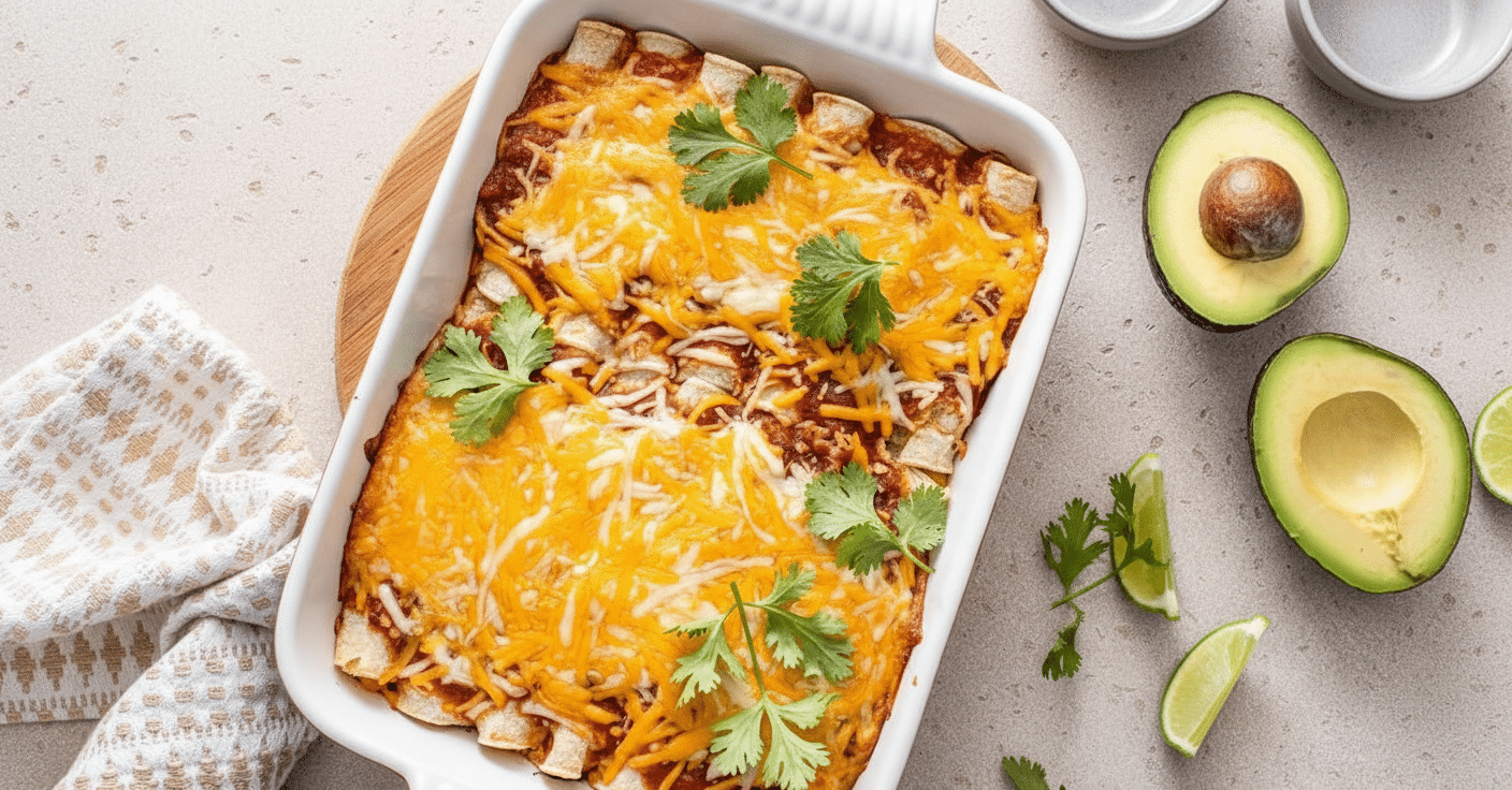 Vegetarian Enchiladas final dish beautifully presented and ready to serve