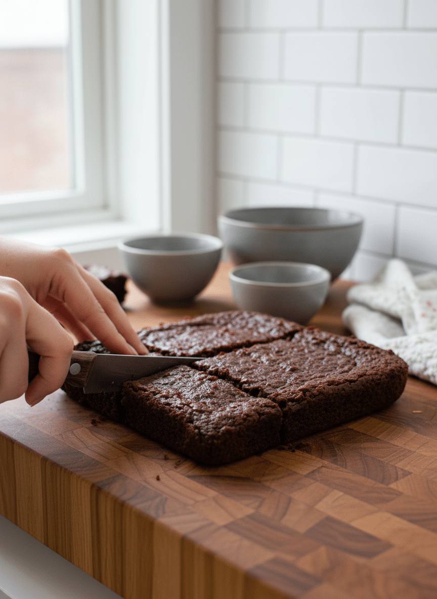 Keto Chocolate Brownies slice on plate showing perfect texture and swirl pattern