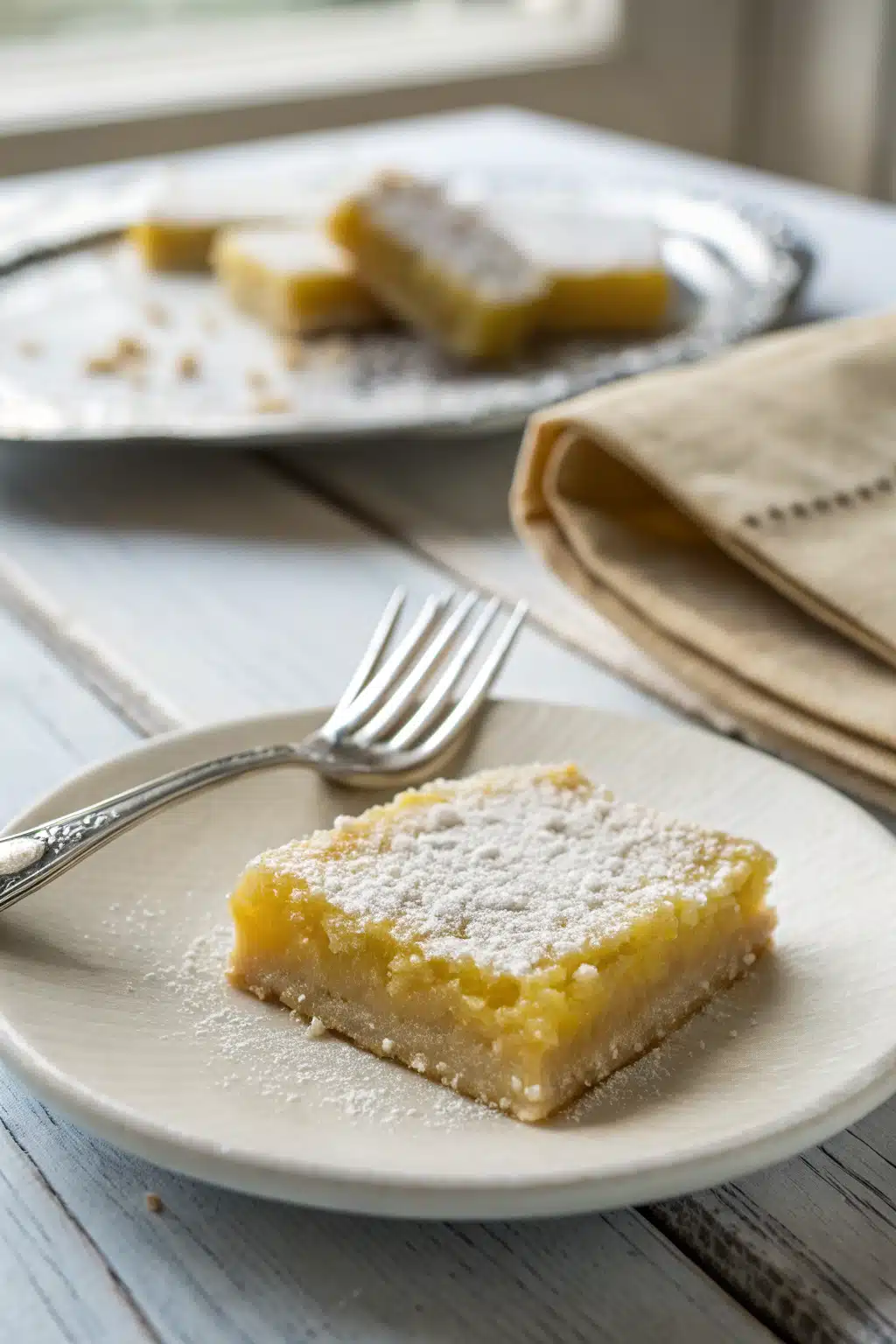 2 Ingredient Lemon Bars ingredients organized and measured on kitchen counter