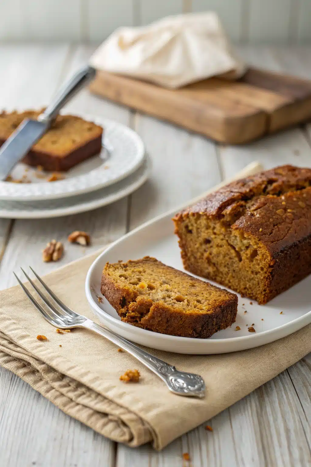 Banana Pumpkin Bread ingredients organized and measured on kitchen counter