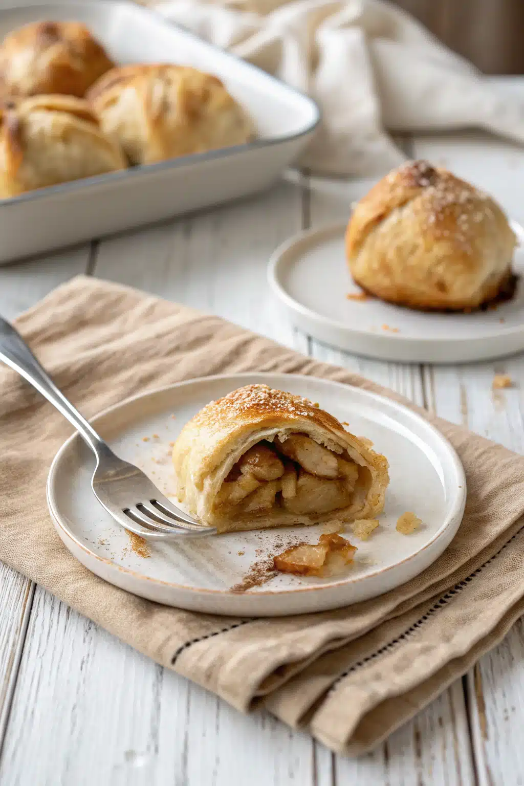 Air Fryer Apple Pie Bombs ingredients organized and measured on kitchen counter