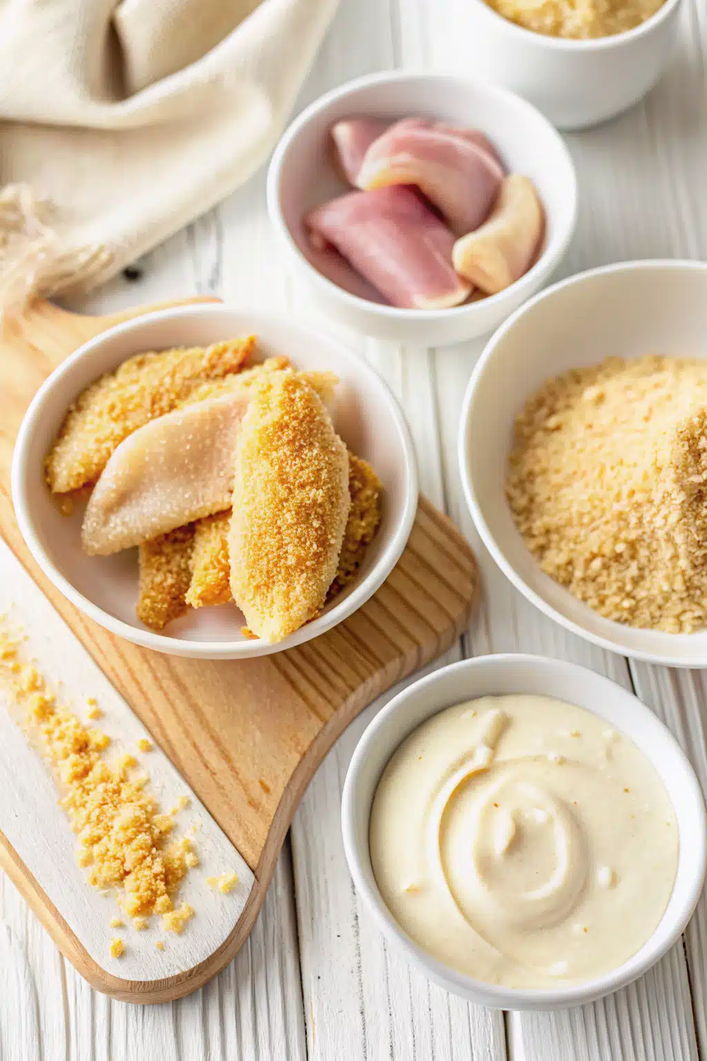 Air Fryer Chicken Tenders beautifully presented from an overhead angle