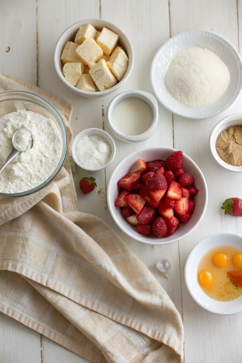 Angel Food Cake recipe beautifully presented from an overhead angle