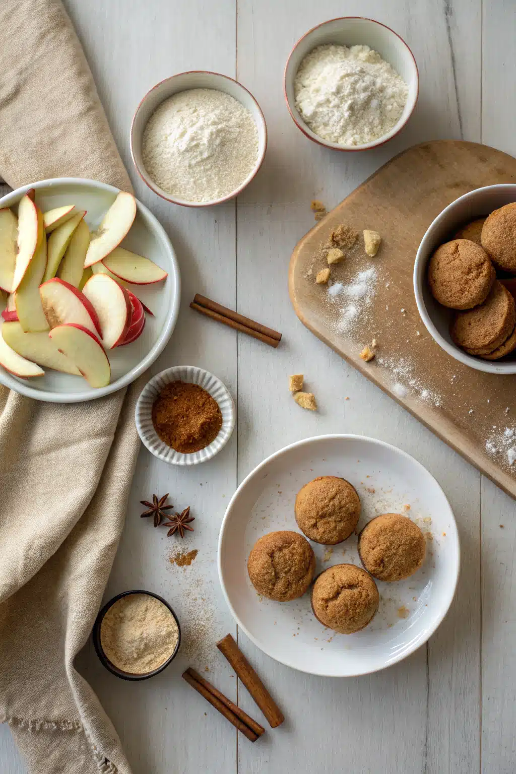 Apple Cider Whoopie Pies beautifully presented from an overhead angle