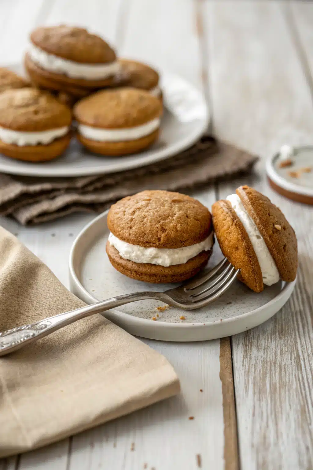 Apple Cider Whoopie Pies ingredients organized and measured on kitchen counter