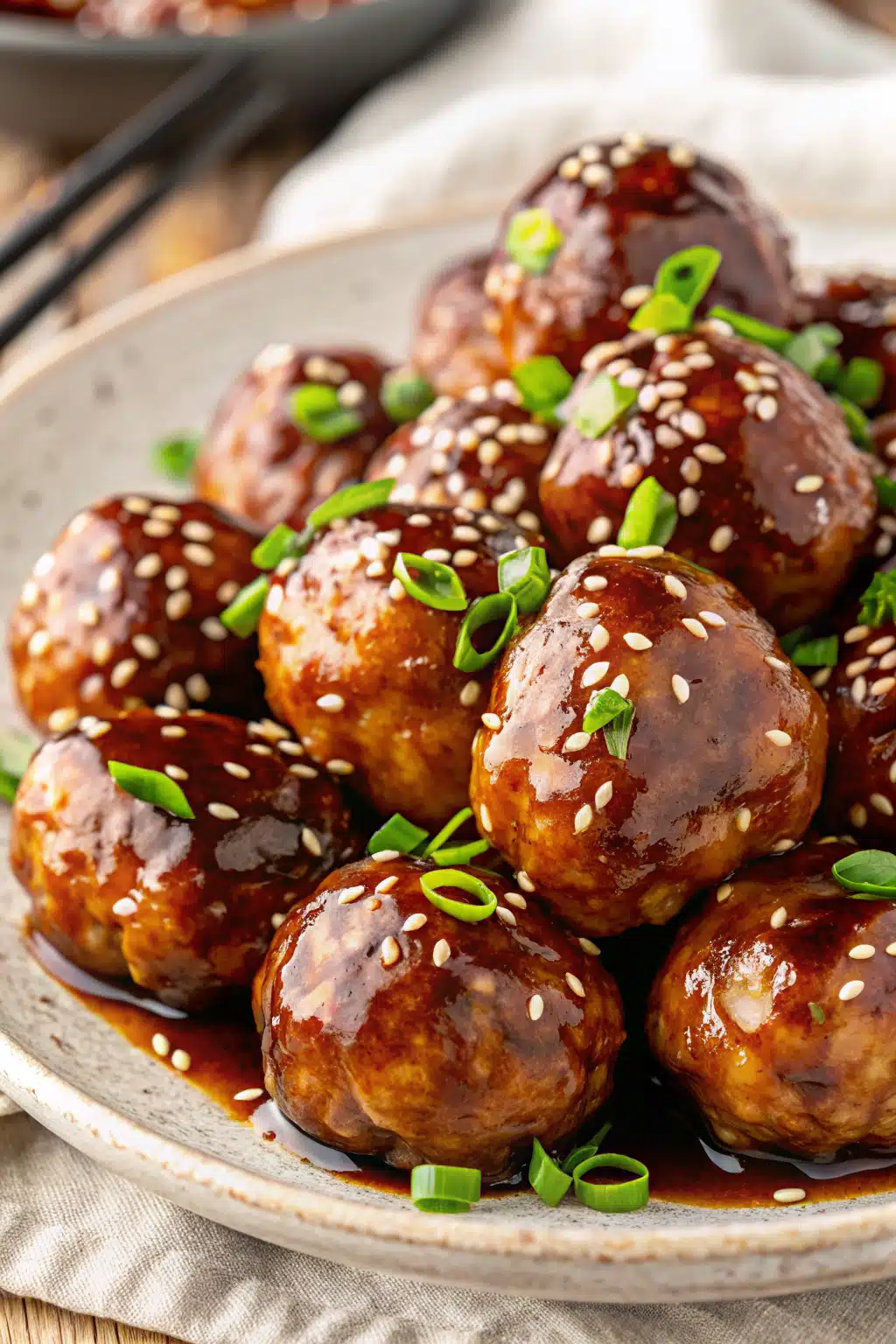 Asian Chicken Meatballs ingredients organized and measured on kitchen counter