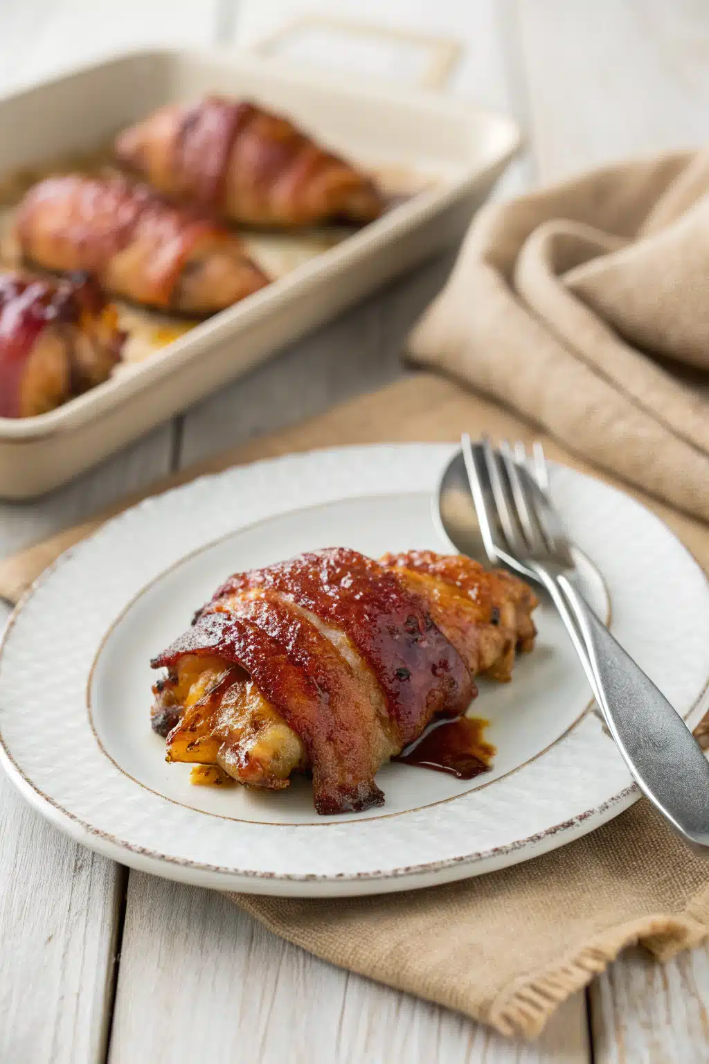 Brown Sugar Bacon Chicken ingredients organized and measured on kitchen counter