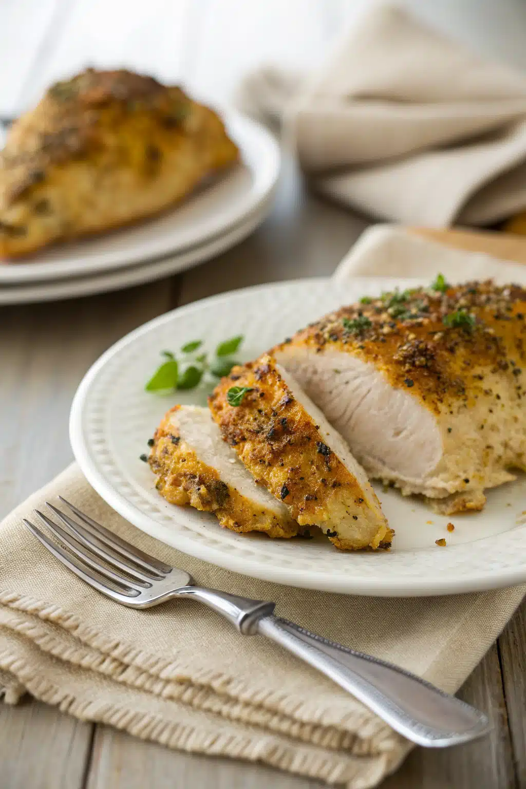 Baked Chicken Breast ingredients organized and measured on kitchen counter