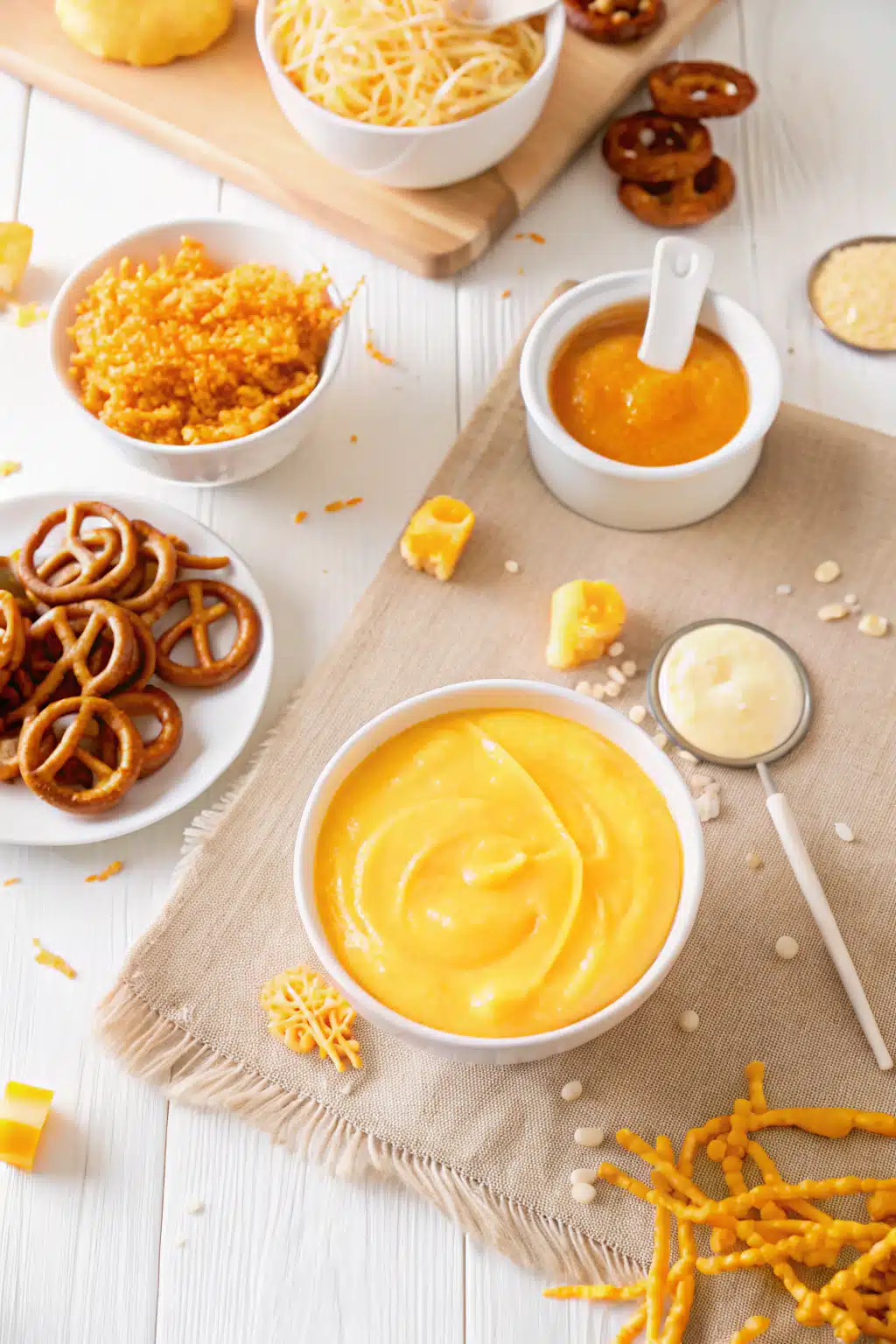 Beer Cheese Recipe beautifully presented from an overhead angle