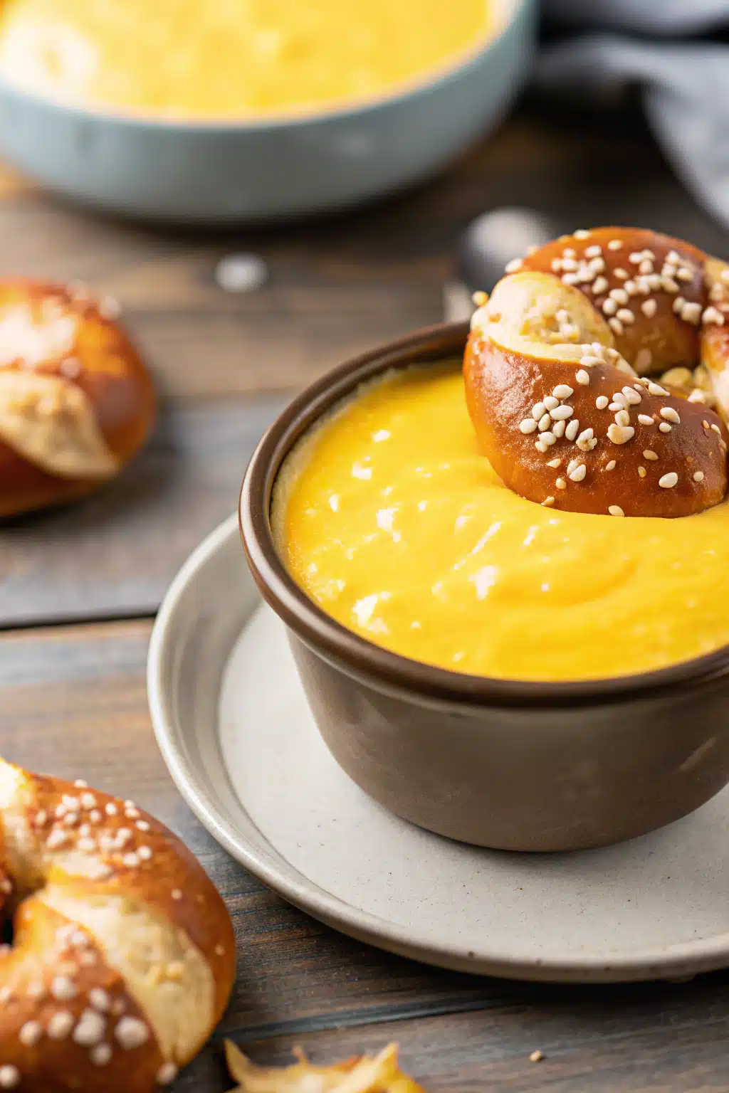 Beer Cheese Recipe slice on plate showing perfect texture and swirl pattern