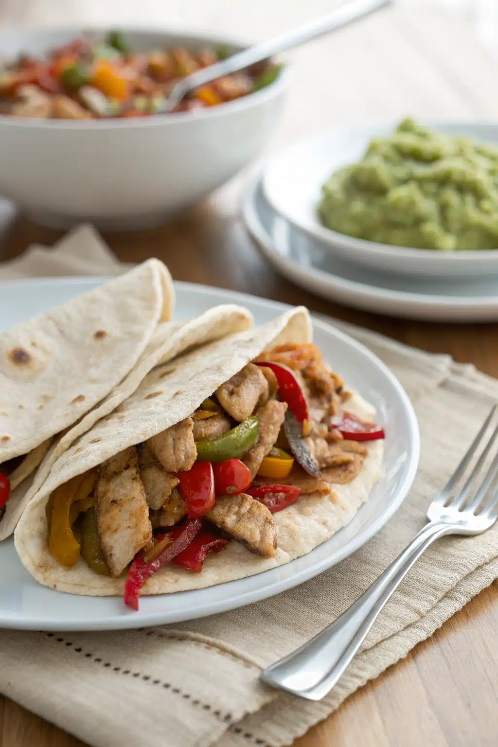 Perfect Chicken Fajitas ingredients organized and measured on kitchen counter