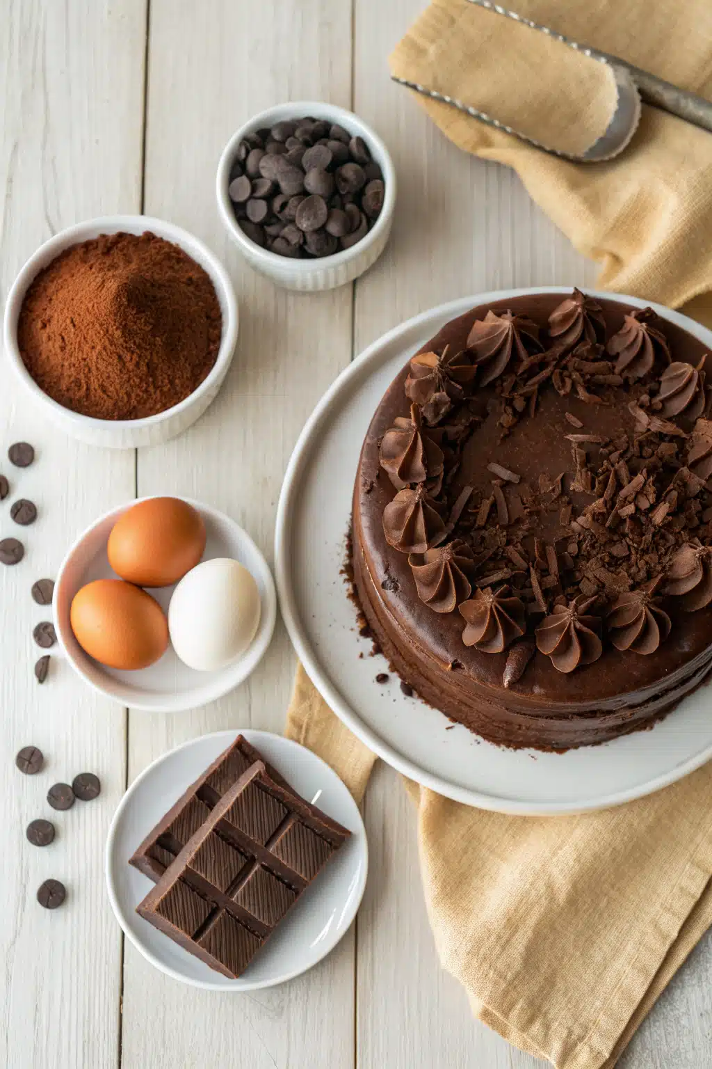 Best Cake beautifully presented from an overhead angle