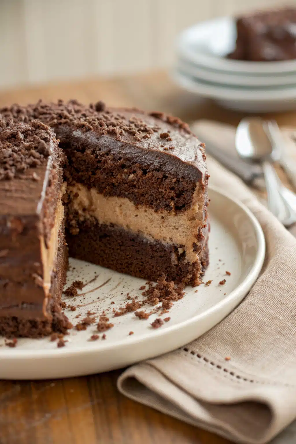 Best Cake slice on plate showing perfect texture and swirl pattern