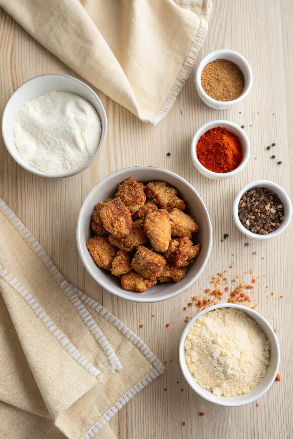 Best Fried Chicken beautifully presented from an overhead angle