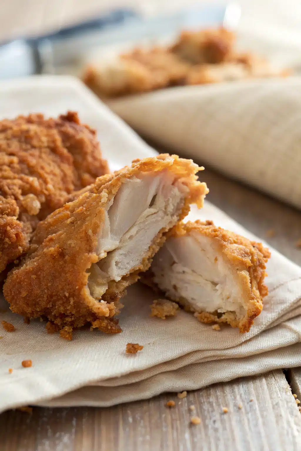 Best Fried Chicken slice on plate showing perfect texture and swirl pattern