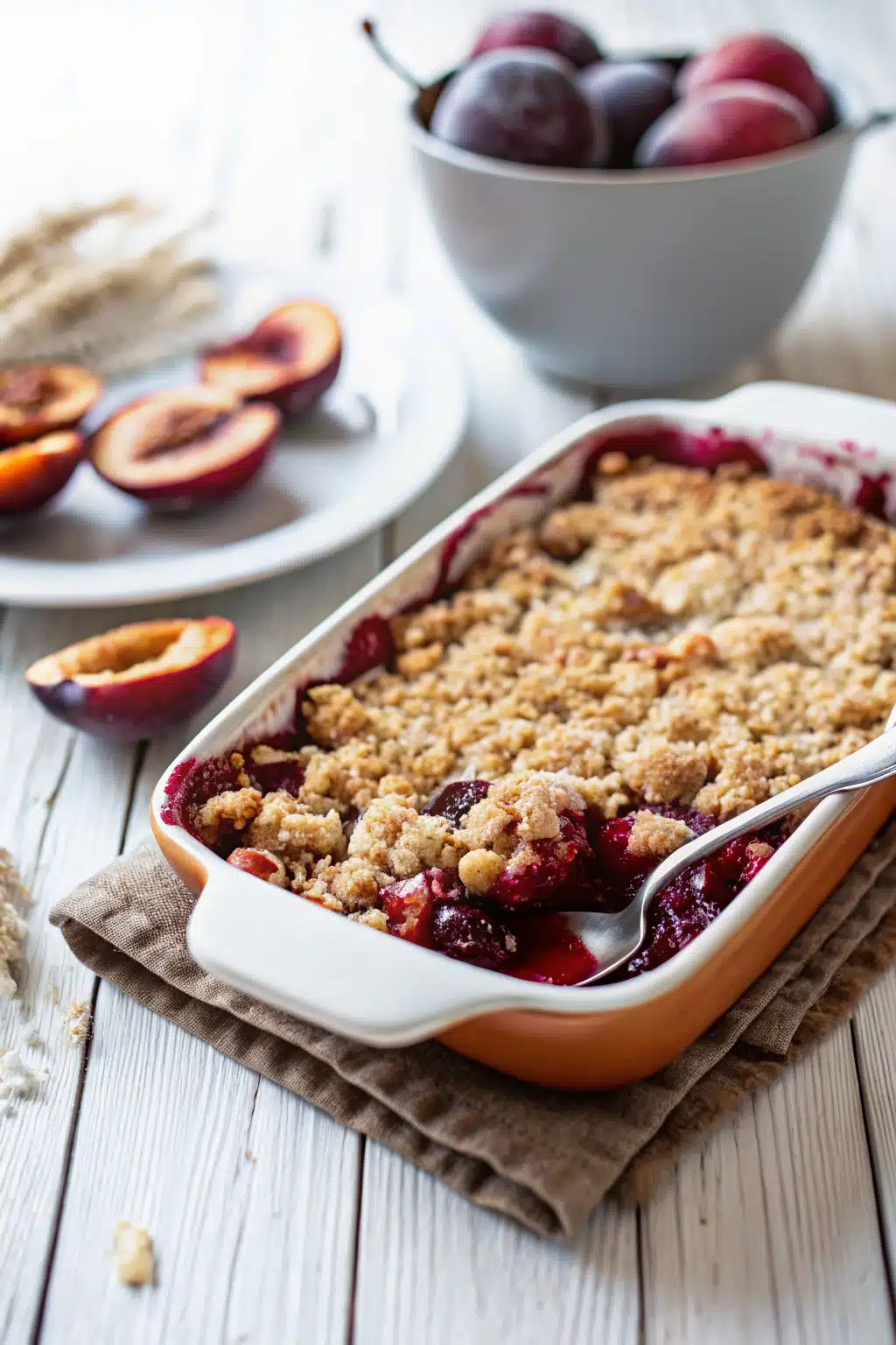 Cozy Crumble Recipes ingredients organized and measured on kitchen counter