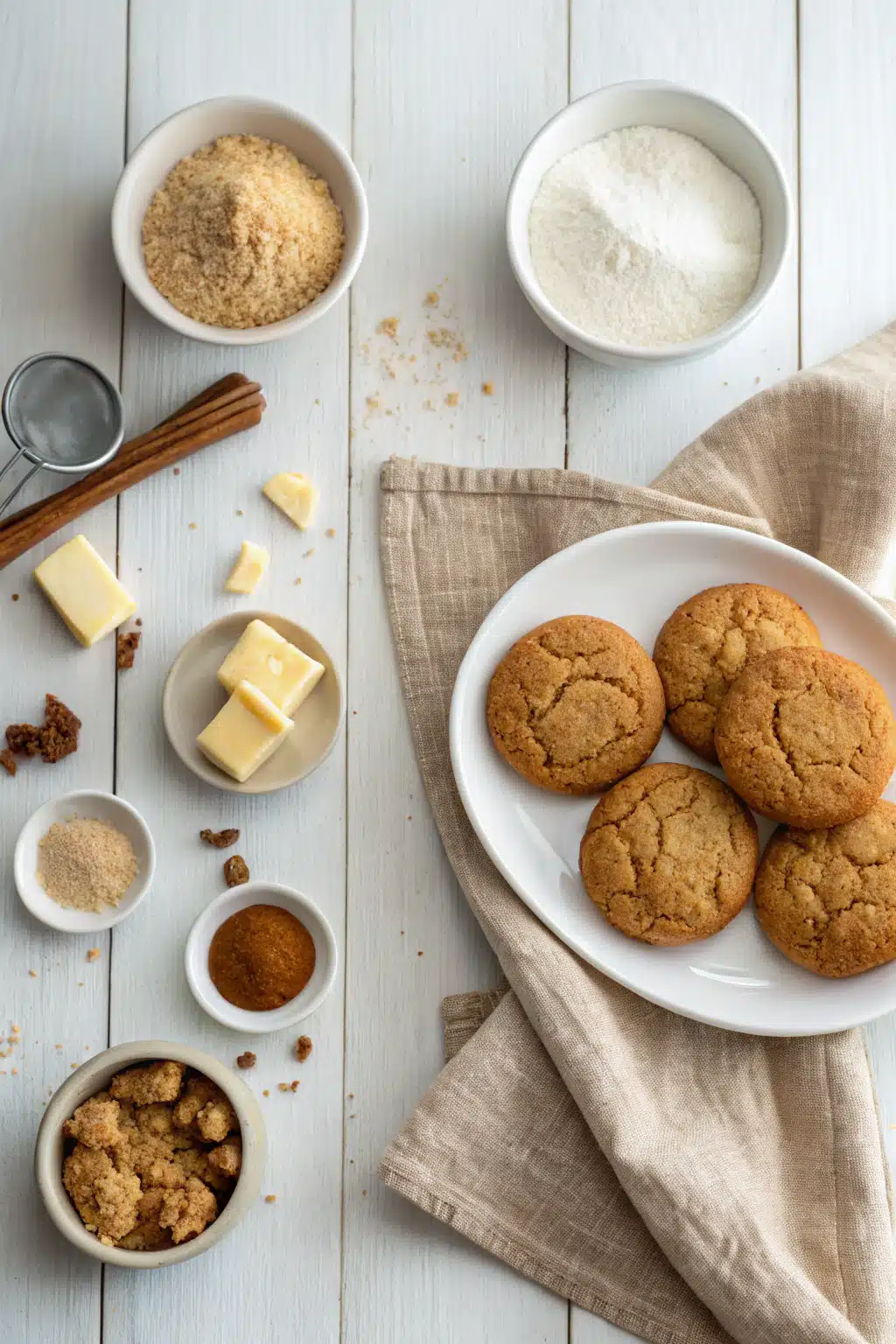 Best Brown Butter Cookies beautifully presented from an overhead angle