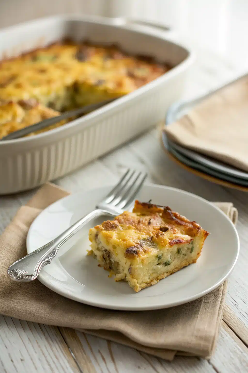Easy Brunch Casserole ingredients organized and measured on kitchen counter