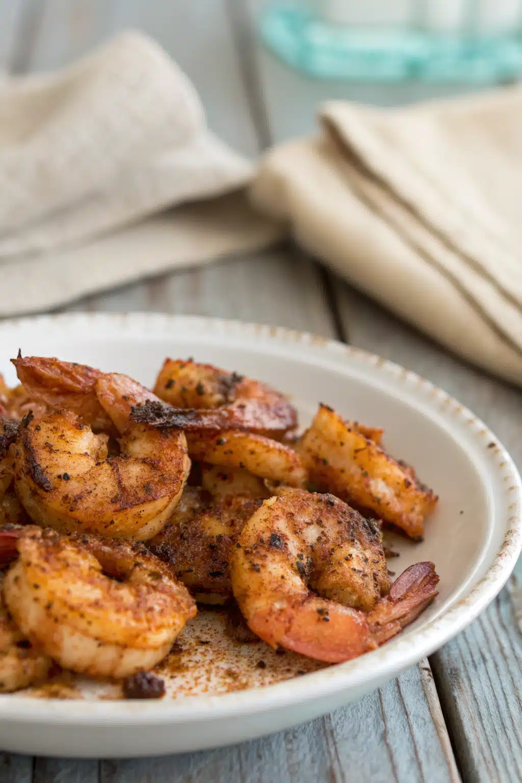 Cajun Shrimp Recipe slice on plate showing perfect texture and swirl pattern