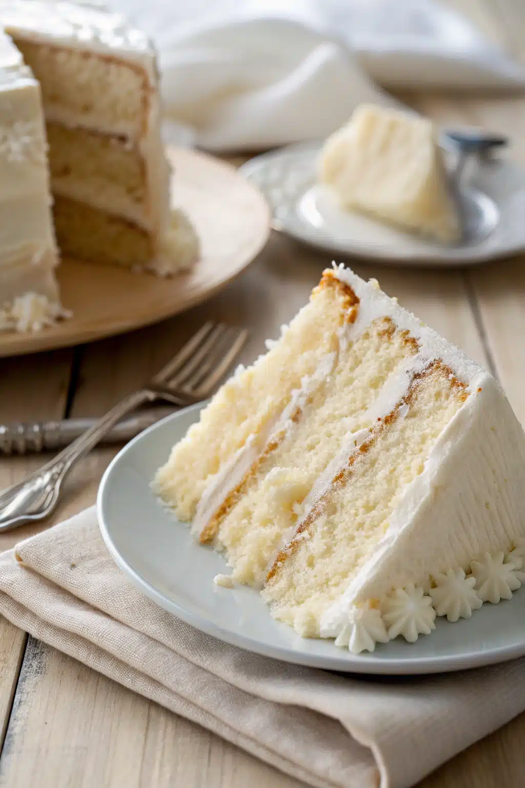 Easy Cake Slice slice on plate showing perfect texture and swirl pattern