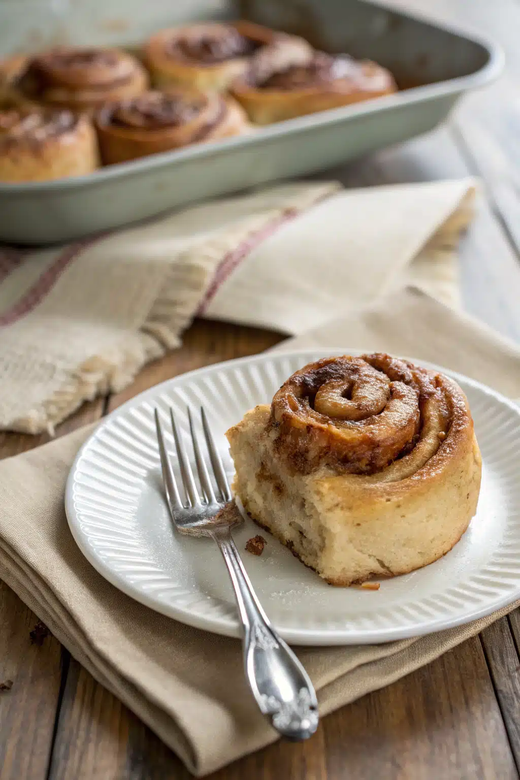 Pecan Cinnamon Rolls ingredients organized and measured on kitchen counter