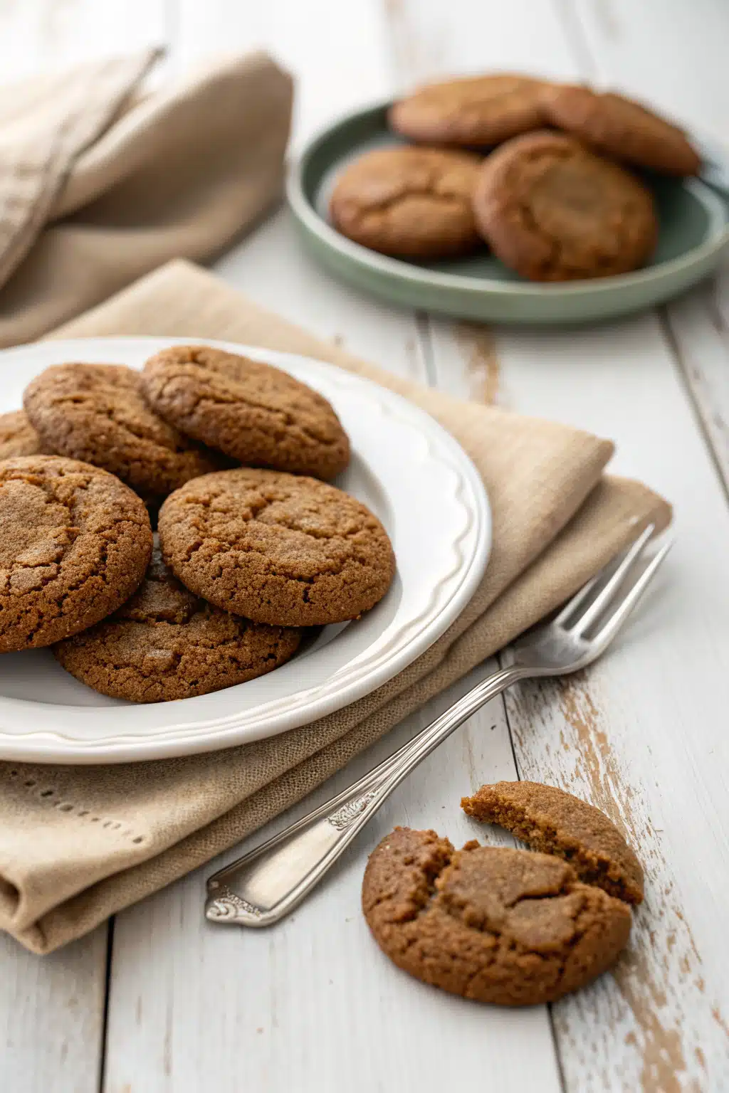 Chewy Gingerbread Cookies ingredients organized and measured on kitchen counter