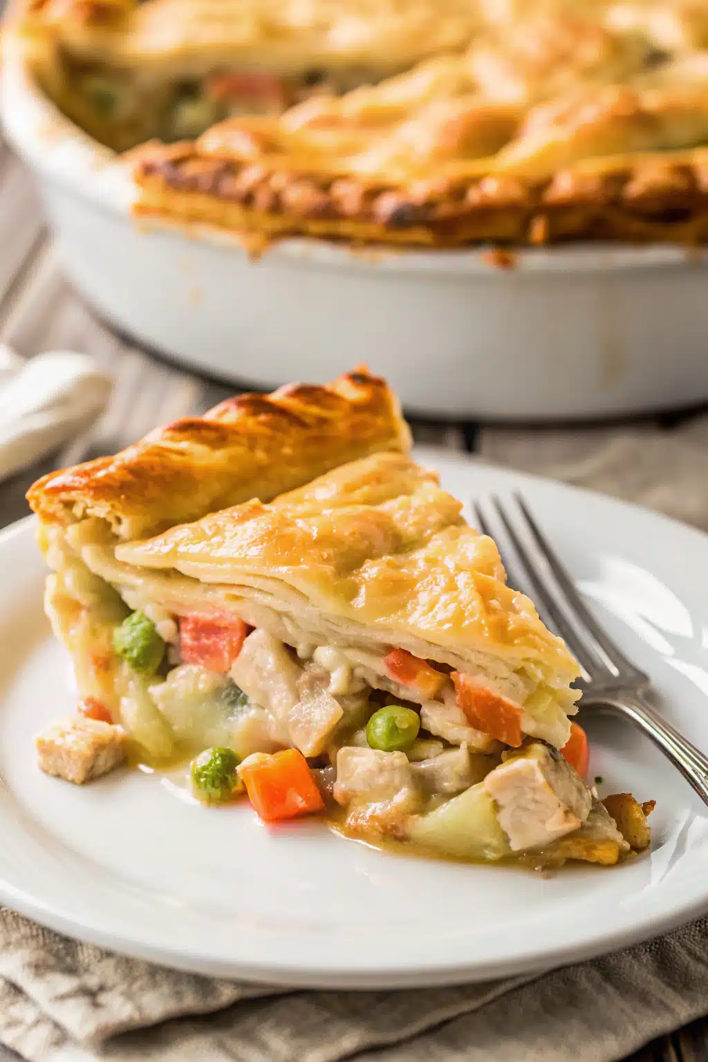 Chicken Pot Pie ingredients organized and measured on kitchen counter