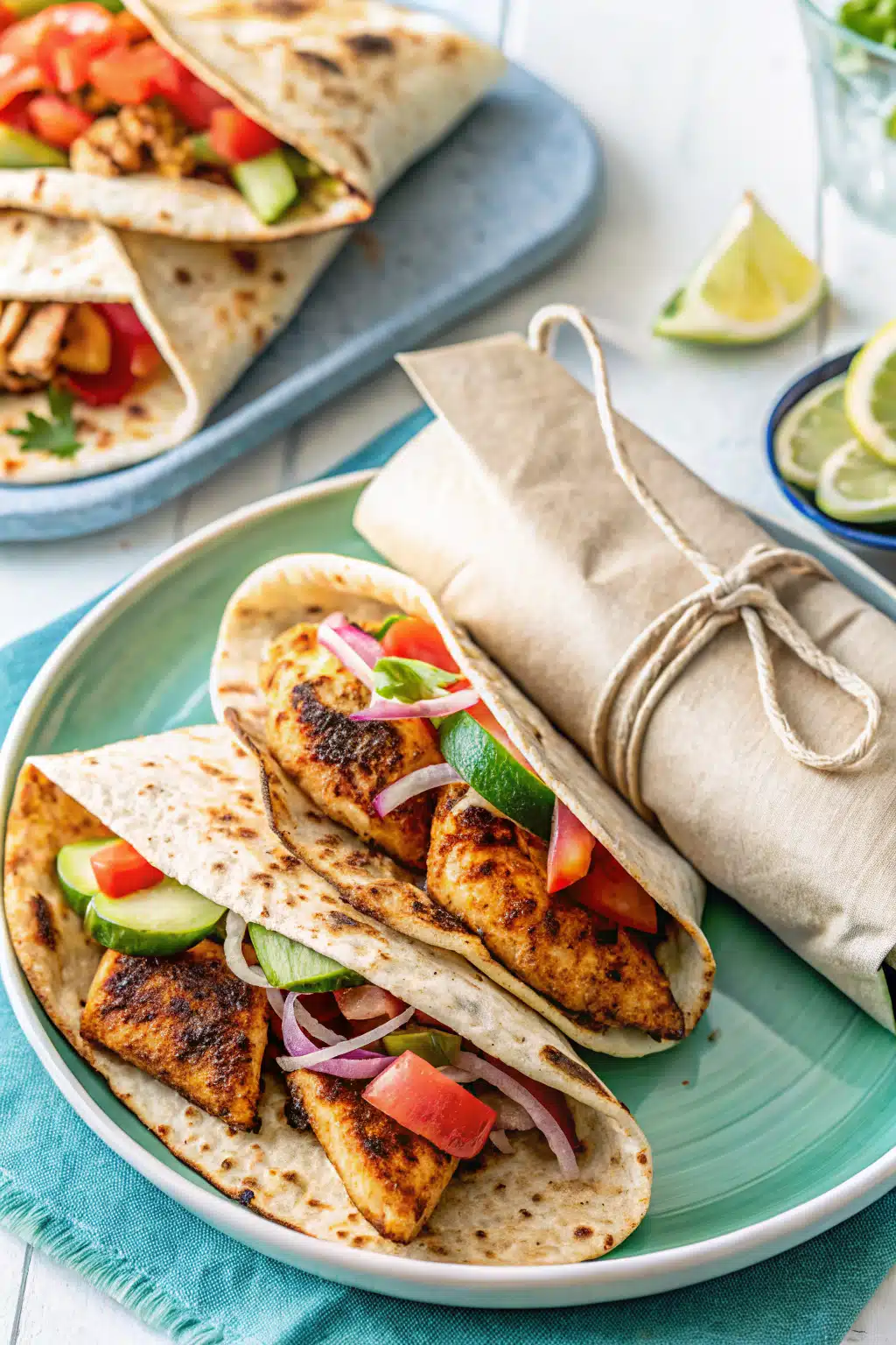 Chicken Shawarma slice on plate showing perfect texture and swirl pattern
