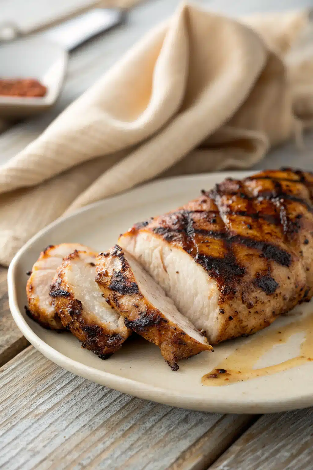 Chipotle Chicken Marinade slice on plate showing perfect texture and swirl pattern