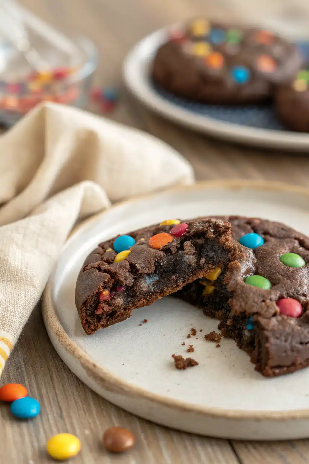 Cosmic Brownie Cookies slice on plate showing perfect texture and swirl pattern