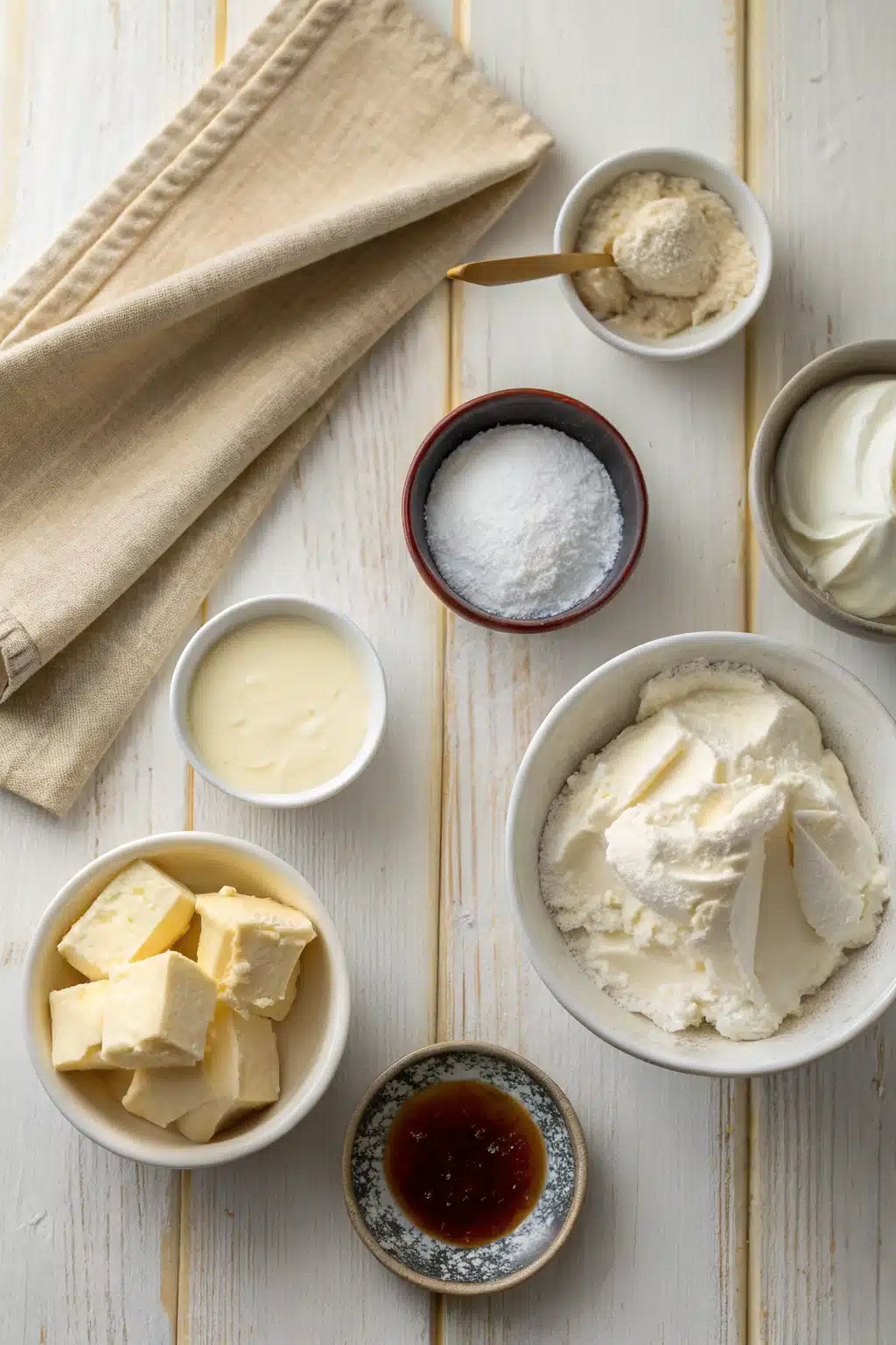 Cream Cheese Frosting beautifully presented from an overhead angle