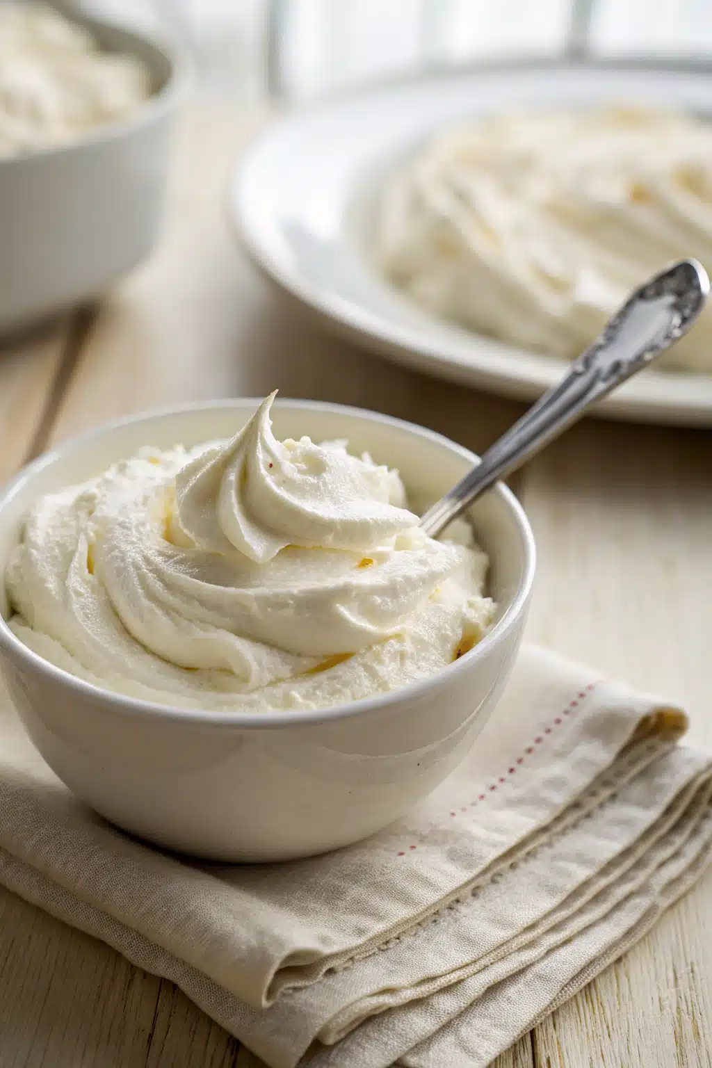 Cream Cheese Frosting ingredients organized and measured on kitchen counter