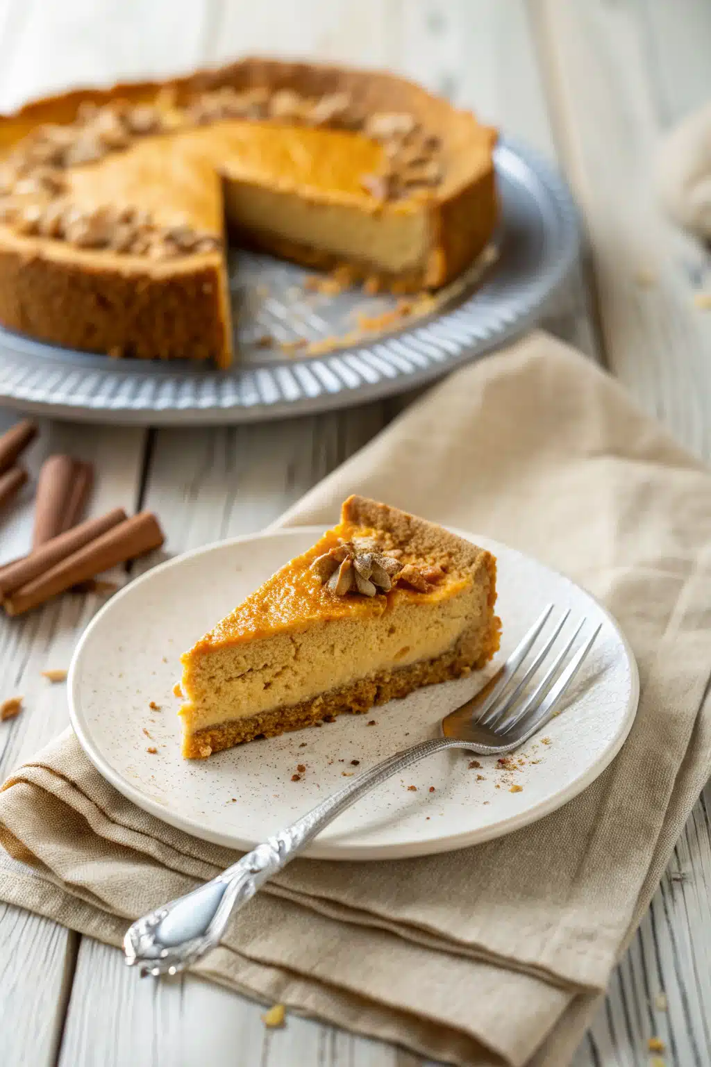 Pumpkin Cheesecake Cake ingredients organized and measured on kitchen counter