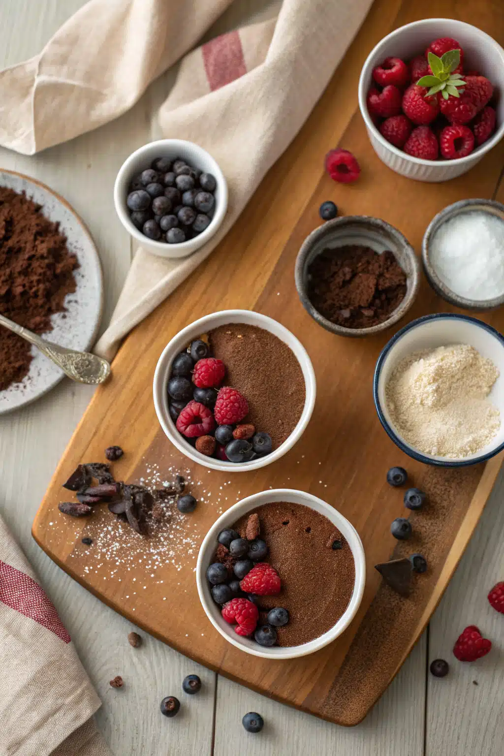 Guilt Free Chocolate Cake beautifully presented from an overhead angle