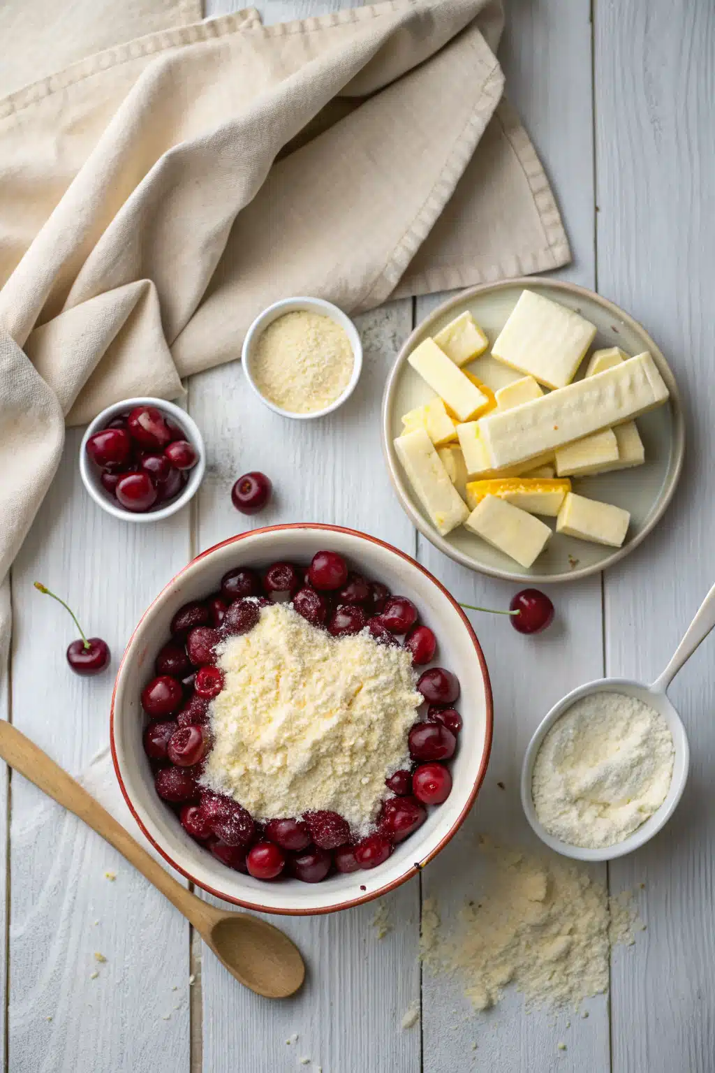 Easy Dump Cake beautifully presented from an overhead angle