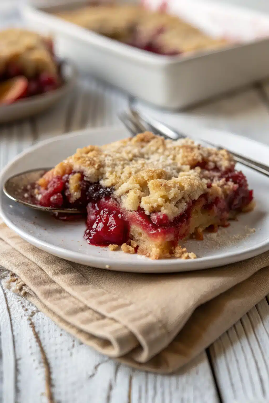 Easy Dump Cake slice on plate showing perfect texture and swirl pattern