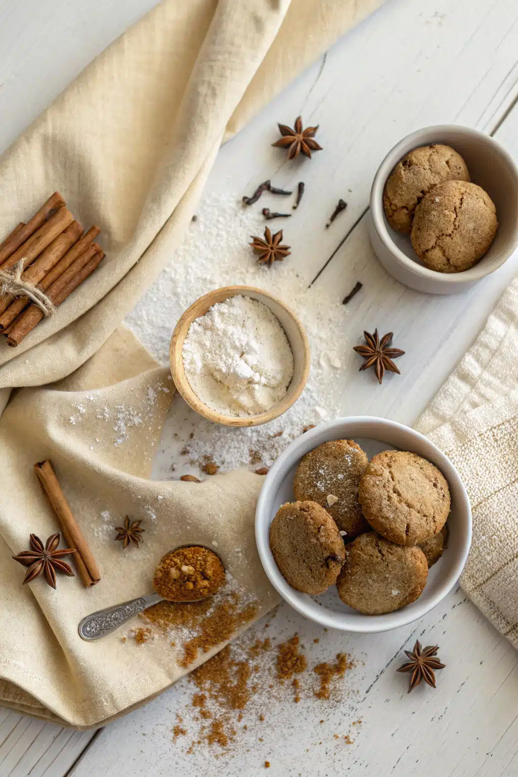 Autumn Spice Cookies beautifully presented from an overhead angle