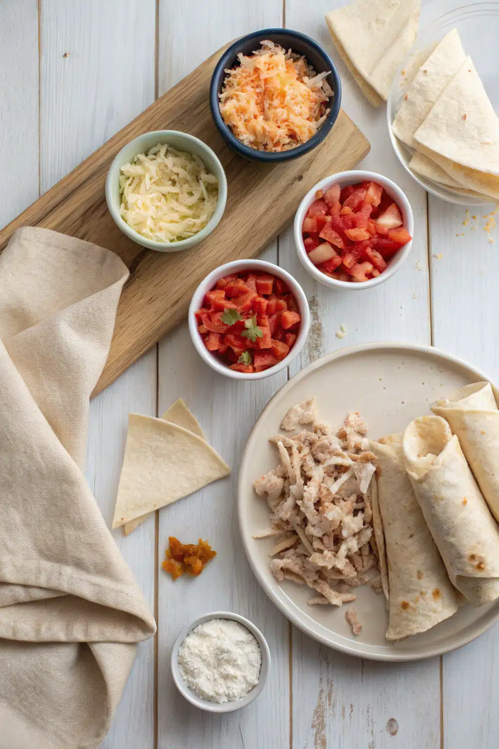 Chicken Chimichanga Recipe beautifully presented from an overhead angle