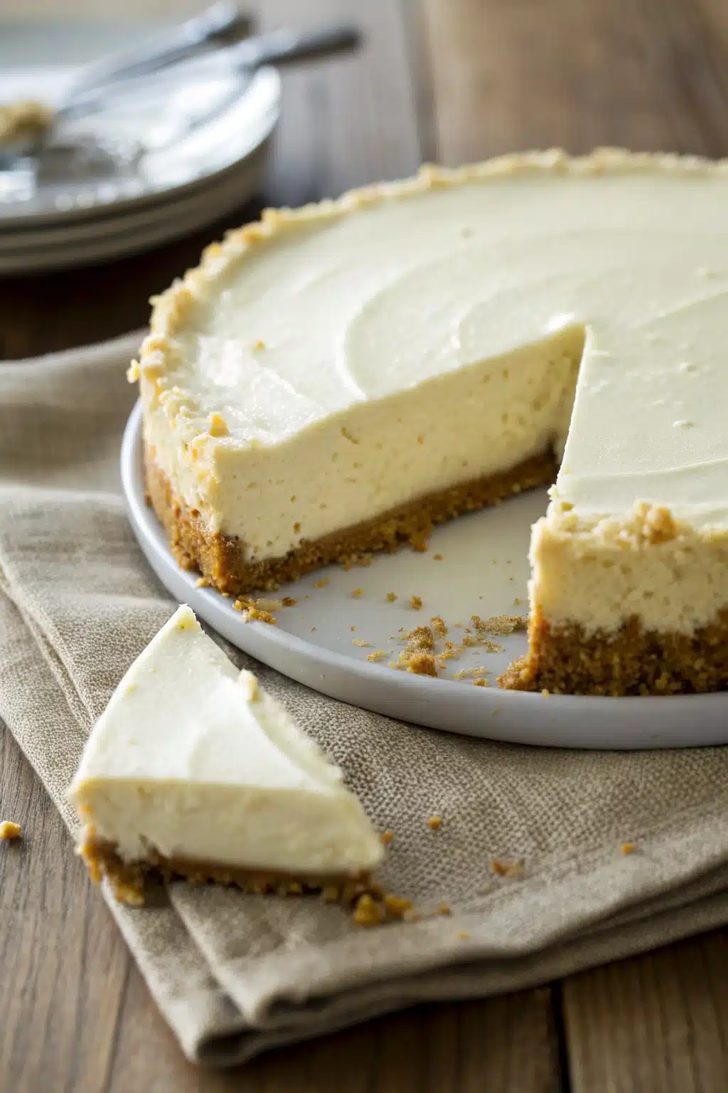 No Bake Dessert slice on plate showing perfect texture and swirl pattern
