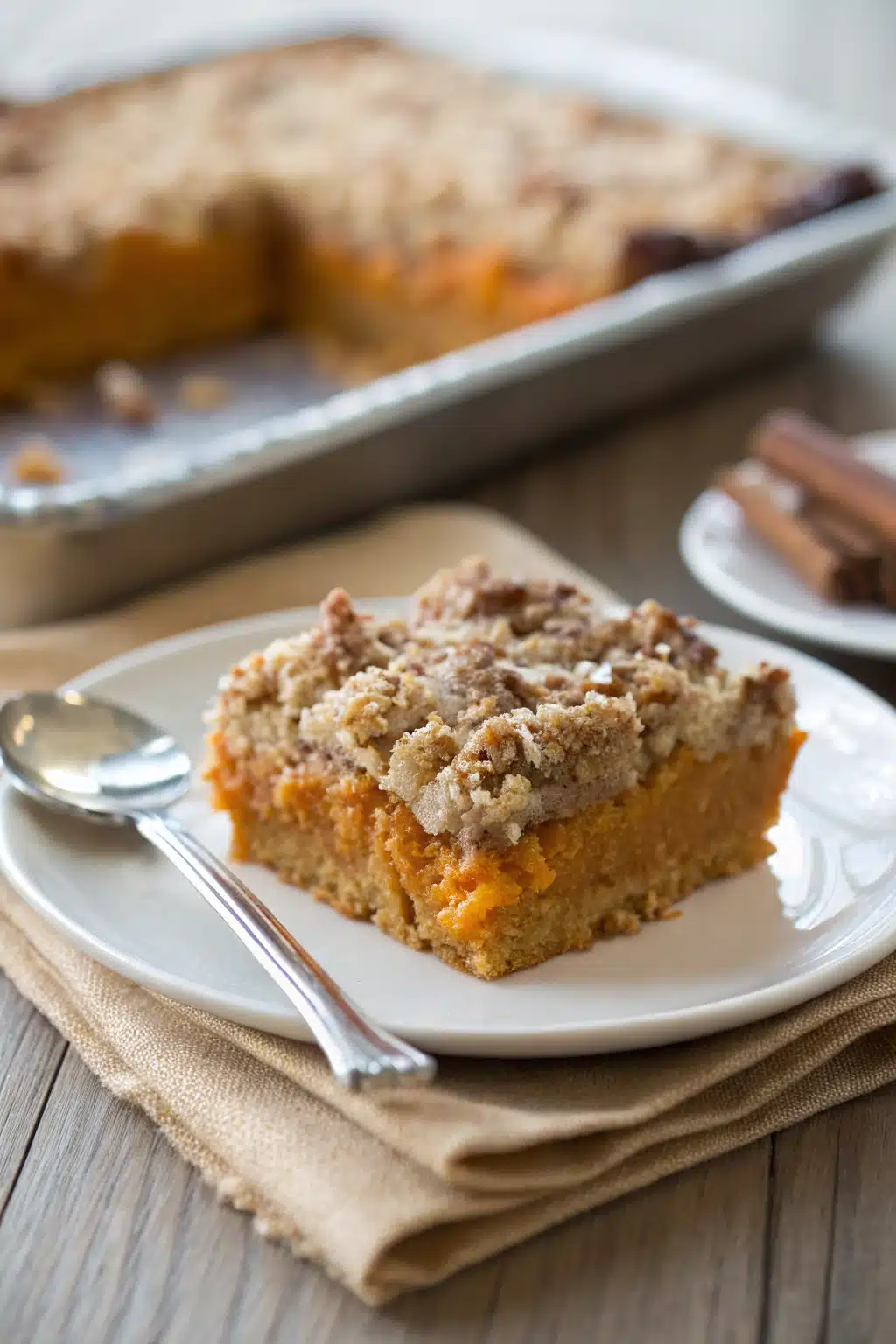 Easy Pumpkin Dump Cake ingredients organized and measured on kitchen counter