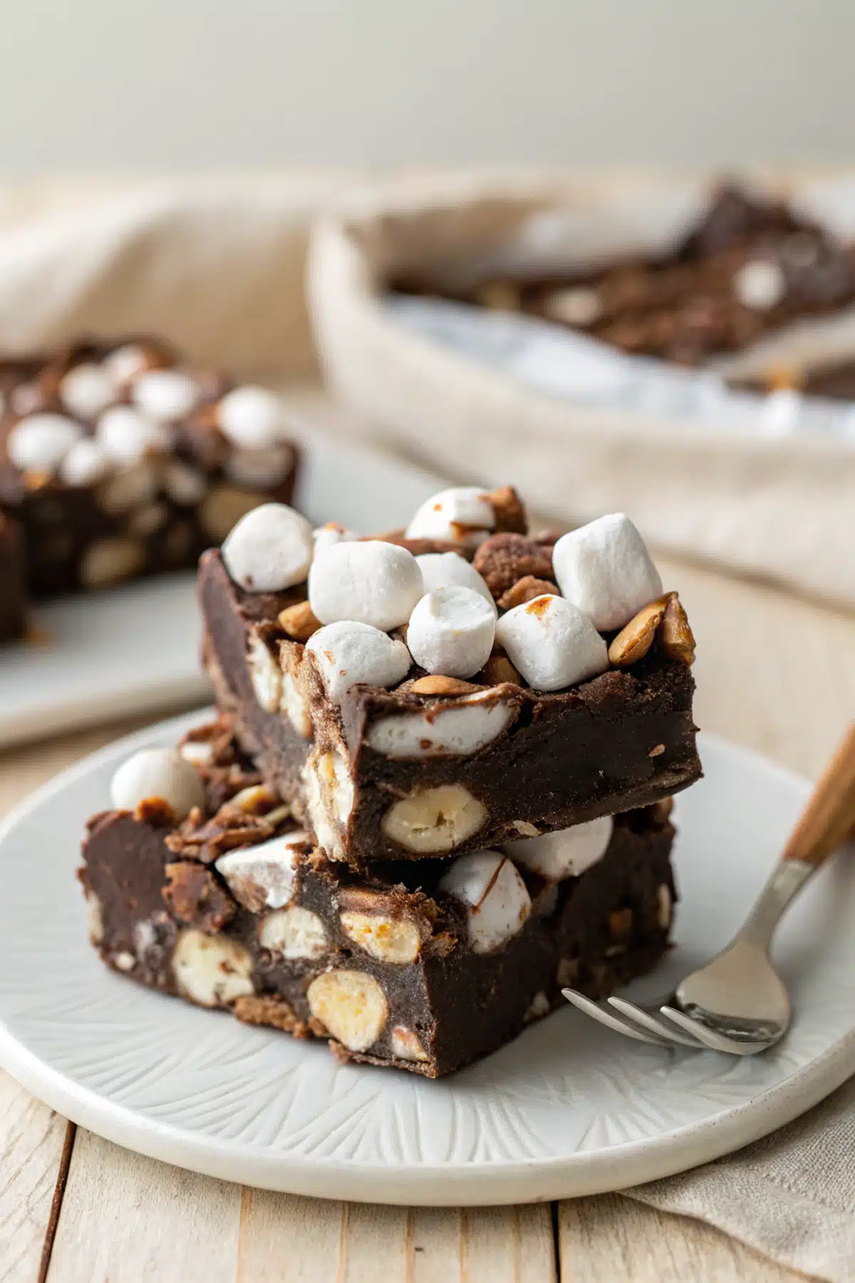 Rocky Road Fudge ingredients organized and measured on kitchen counter