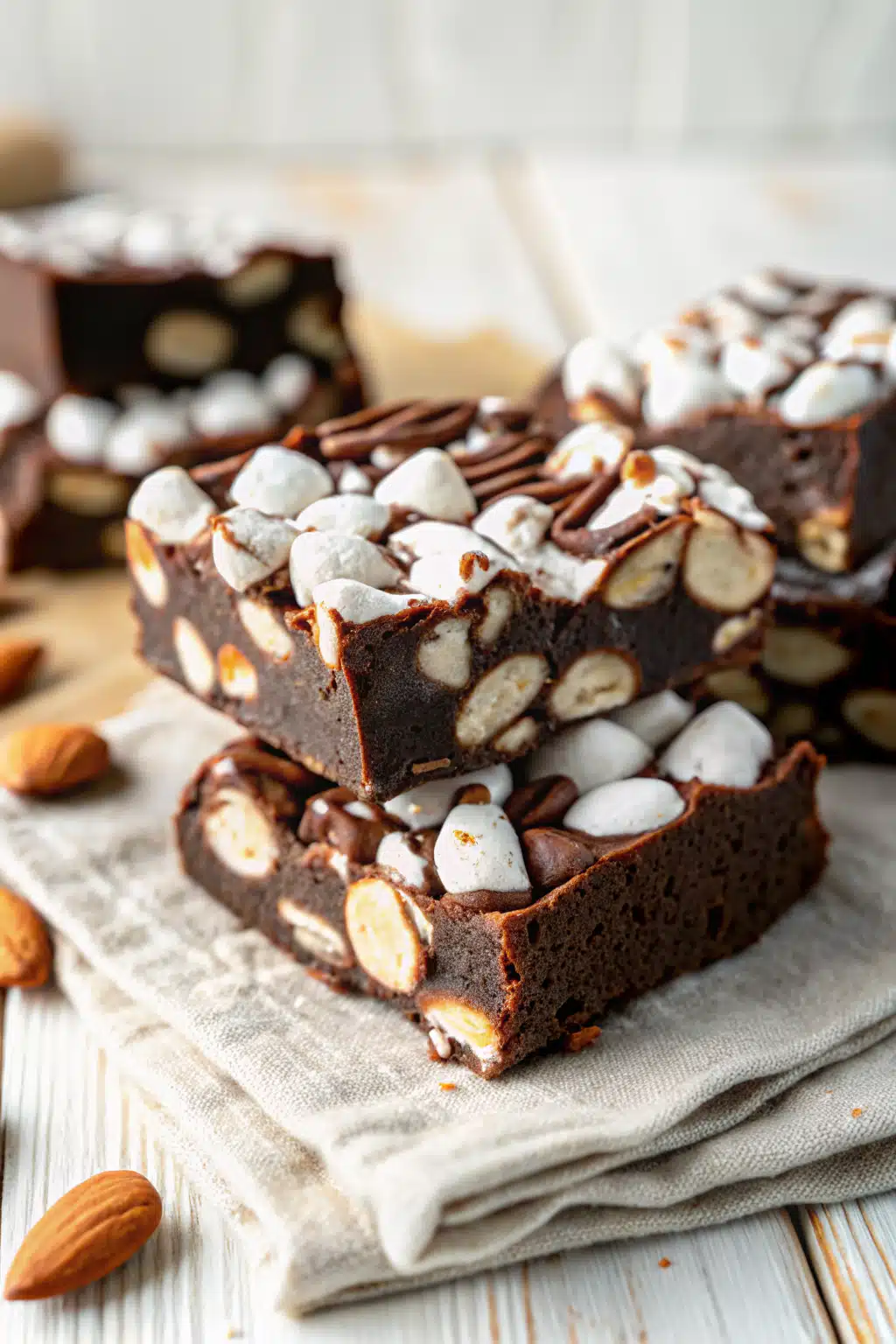 Rocky Road Fudge slice on plate showing perfect texture and swirl pattern