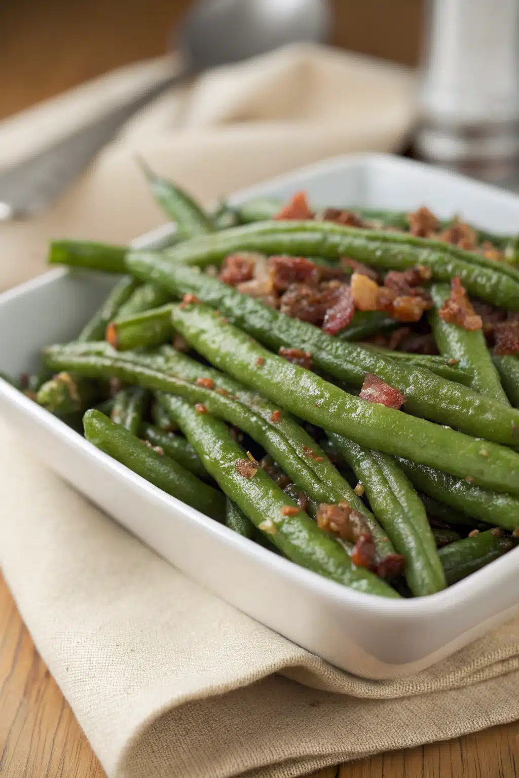Vintage Green Beans slice on plate showing perfect texture and swirl pattern