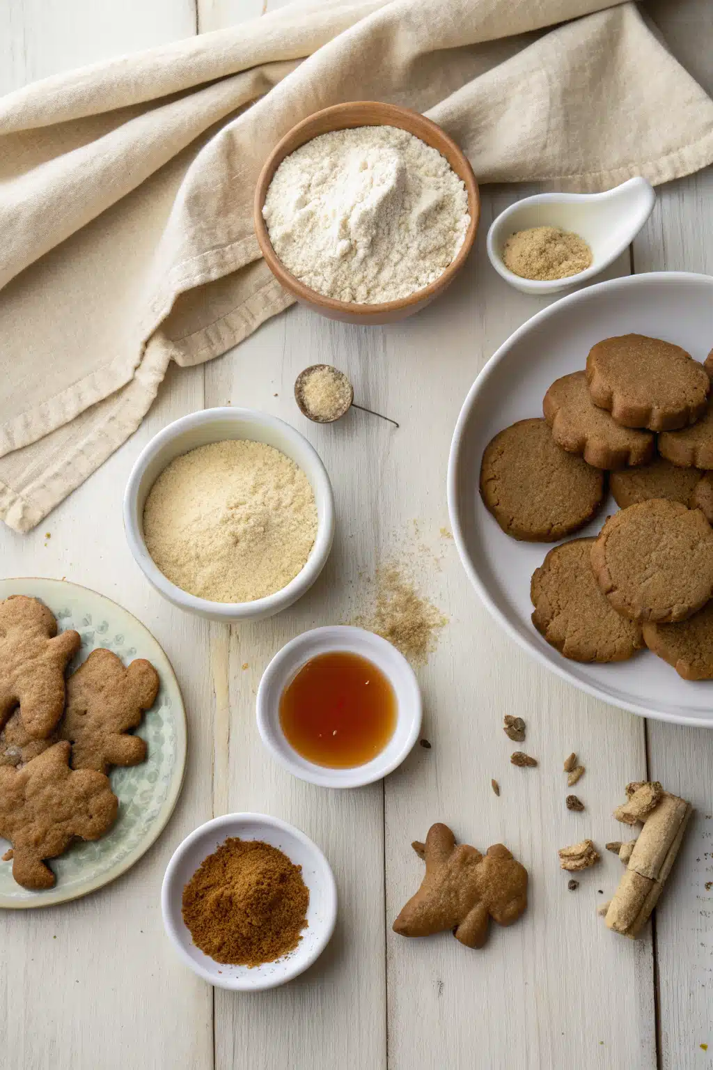 Best Gingerbread Cookies beautifully presented from an overhead angle